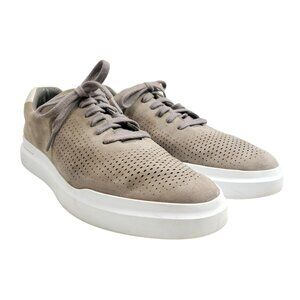 Cole Haan Mens 11.5 GrandPro Fashion Sneakers Tan Suede Perforated Lace-Up Casua